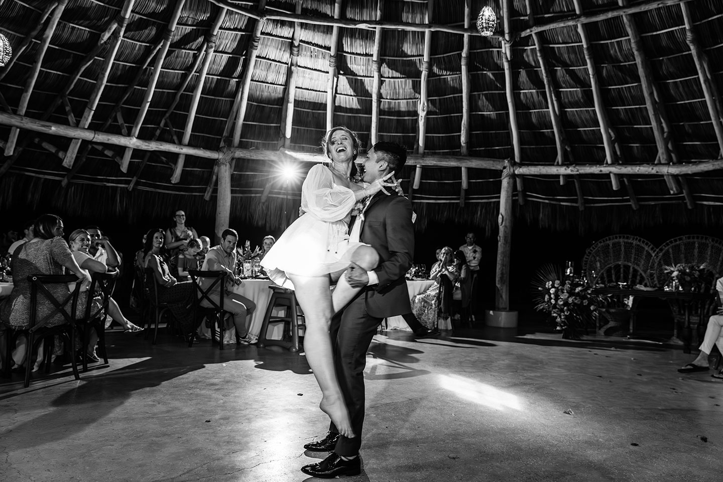 First dance during wedding at Don Pedro's Palapa in Sayulita Mexico