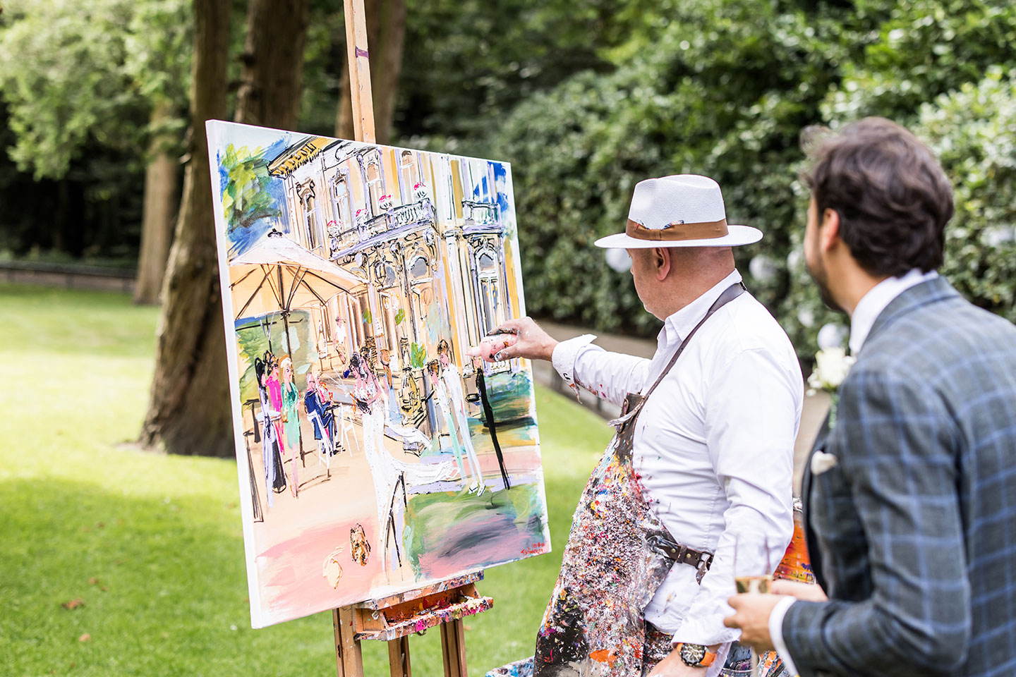 Live painting tijdens een bruiloft